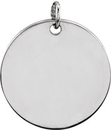 14K White Gold 9.5 mm Engravable Round Disc Pendant