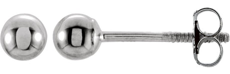 14K White Gold 3 mm Ball Stud Earrings