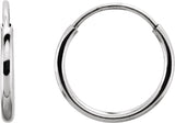 14K White Gold Endless Tube 10 mm Hoop Earring