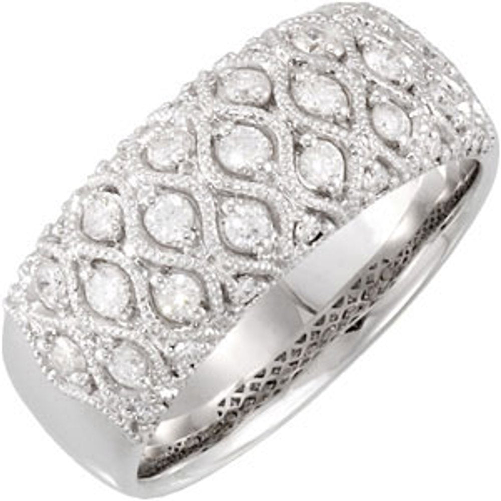 14K White Gold 1/2 CTW Natural Diamond Ring