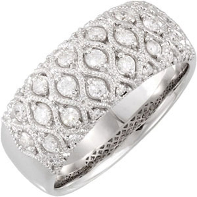 14K White Gold 1/2 CTW Natural Diamond Ring