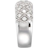 14K White Gold 1/2 CTW Natural Diamond Ring
