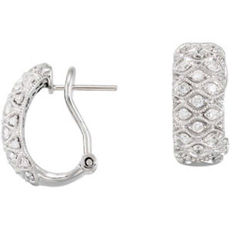14K White Gold 3/4 CTW Natural Diamond Earrings