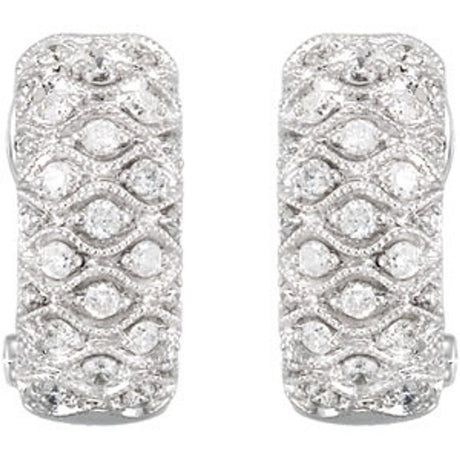 14K White Gold 3/4 CTW Natural Diamond Earrings