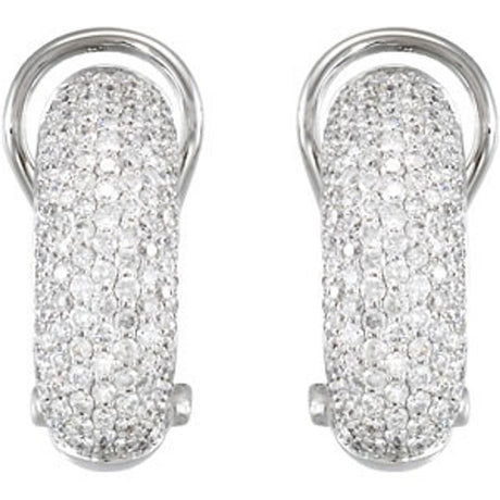 14K White 1 1/2 CTW Natural Diamond Earrings