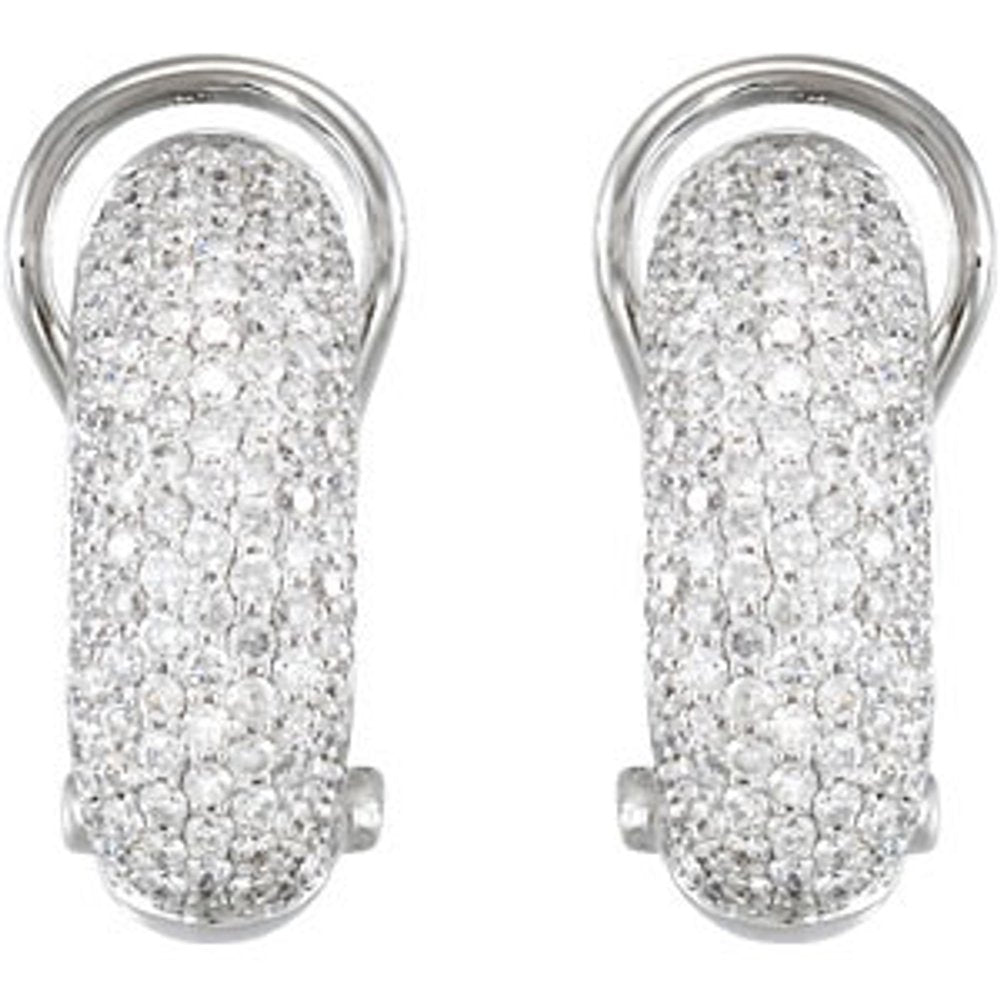 14K White 1 1/2 CTW Natural Diamond Earrings