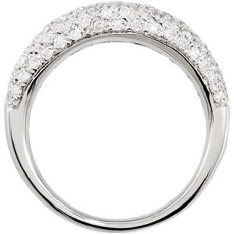14K White 1 1/5 CTW Natural Diamond Pavé Ring