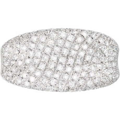 14K White 1 1/5 CTW Natural Diamond Pavé Ring