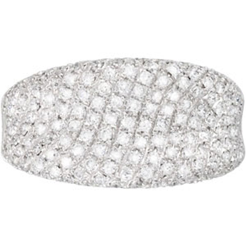 14K White 1 1/5 CTW Natural Diamond Pavé Ring