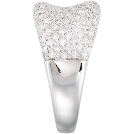 14K White 1 1/5 CTW Natural Diamond Pavé Ring