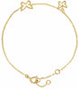 14K Yellow Butterfly Adjustable 6 1/2-7 1/2" Bracelet