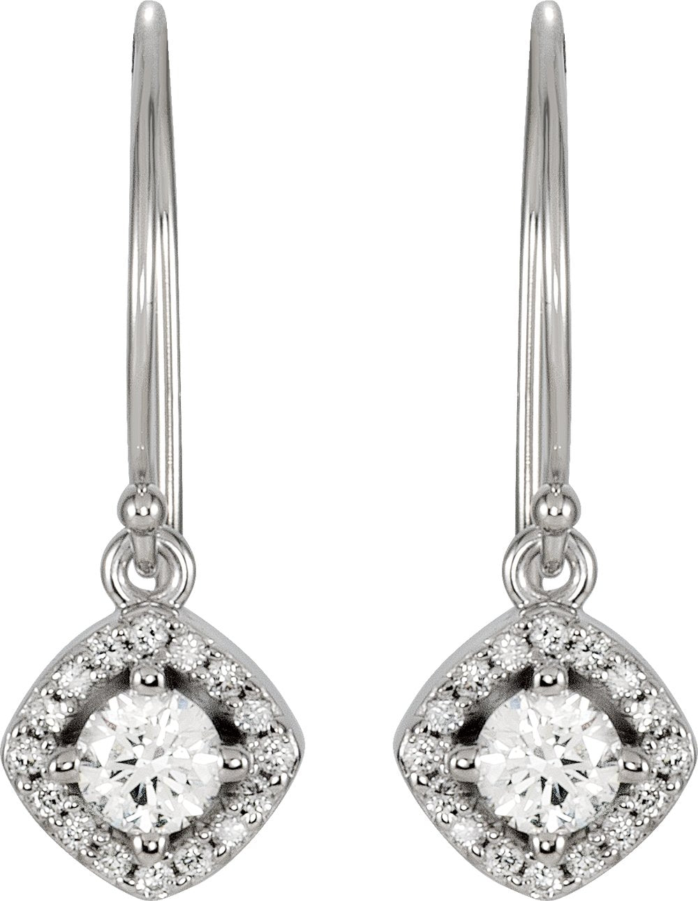 14K White 5/8 CTW Natural Diamond Earrings