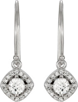 14K White 5/8 CTW Natural Diamond Earrings