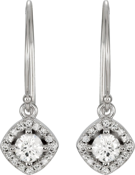 14K White 5/8 CTW Natural Diamond Earrings