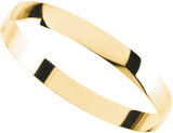 14K Yellow Engravable 8 mm Half Round Bangle 7 1/2" Bracelet