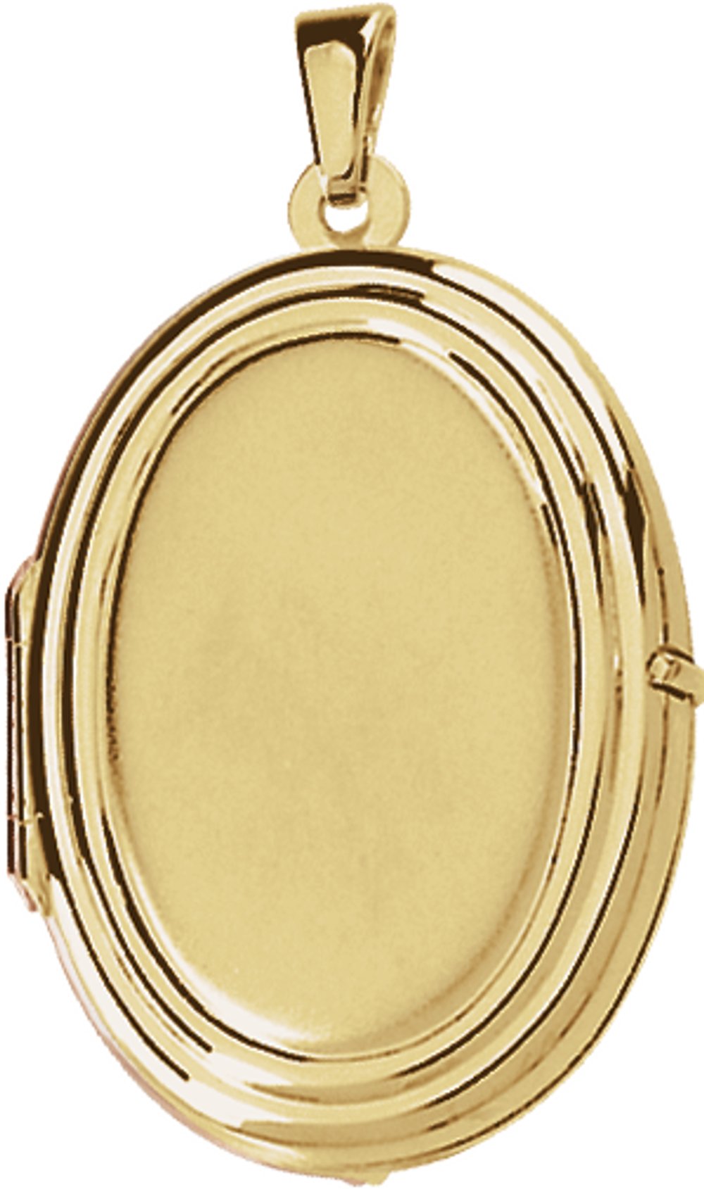14K Yellow Gold Engravable Oval Locket 