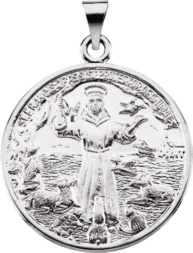 Sterling Silver 25 mm St. Francis of Assisi Medal