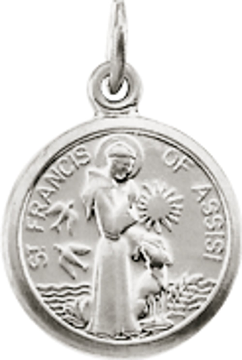 Sterling Silver 10.15x12 mm St. Francis of Assisi Medal