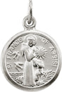 14K White 10.15x12 mm St. Francis of Assisi Medal