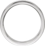 10K White Gold 6 mm Grooved Comfort-Fit Flat Band Size 10