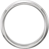 14K White Gold 6 mm Grooved Band Size 7