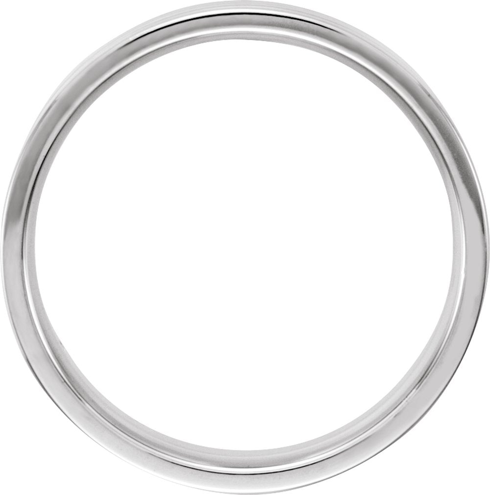 14K White Gold 6 mm Ridged Band with Milgrain Size 15.5