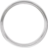 14K White Gold 6 mm Ridged Band with Milgrain Size 15.5