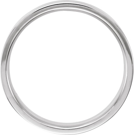14K White 6 mm Ridged Band with Milgrain Size 5.5