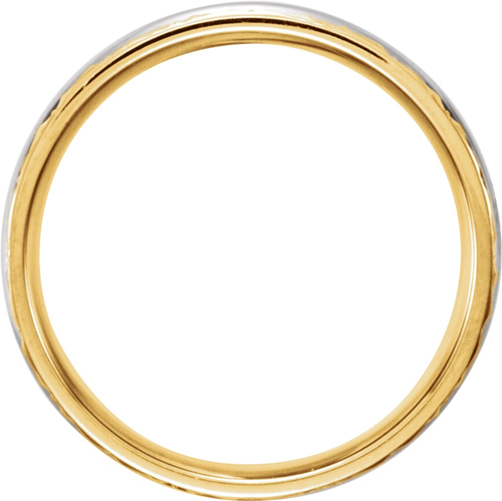 14K Yellow/White/Yellow 6 mm Design-Engraved Band