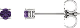 14K White 2.5 mm Natural Amethyst Earrings
