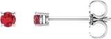 14K White 2.5 mm Lab-Grown Ruby Earrings