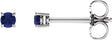 14K White Gold 2.5 mm Natural Blue Sapphire Earrings