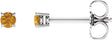 14K White Gold 2.5 mm Natural Citrine Earrings