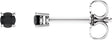 14K White Gold 2.5 mm Natural Black Onyx Earrings