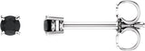 14K White Gold 2.5 mm Natural Black Onyx Earrings