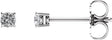 14K White Gold 2.5 mm Natural White Sapphire Earrings