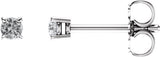 14K White Gold 2.5 mm Natural White Sapphire Earrings