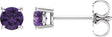 Sterling Silver 4 mm Natural Amethyst Earrings