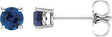 14K White 4 mm Lab-Grown Blue Sapphire Earrings