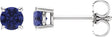 14K White Gold 4 mm Natural Tanzanite Earrings