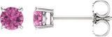 14K White 4 mm Natural Pink Sapphire Stud Earrings