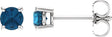14K White Gold 4 mm Natural London Blue Topaz Earrings