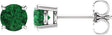 14K White Gold 5 mm Lab-Grown Emerald Earrings