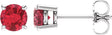 14K White Gold 5 mm Lab-Grown Ruby Earrings