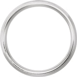 14K White 10 mm Beveled-Edge Comfort-Fit Band Size 9.5