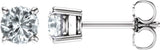 14K White 5 mm Natural White Sapphire Earrings