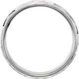 Sterling Silver 7 mm Milgrain Edge Geometric Faceted Comfort-Fit Half Round Band Size 7.5
