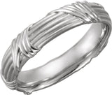 Platinum 6 mm Sculptural Band Size 10.5