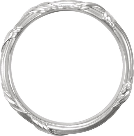 Platinum 6 mm Sculptural Band Size 10.5