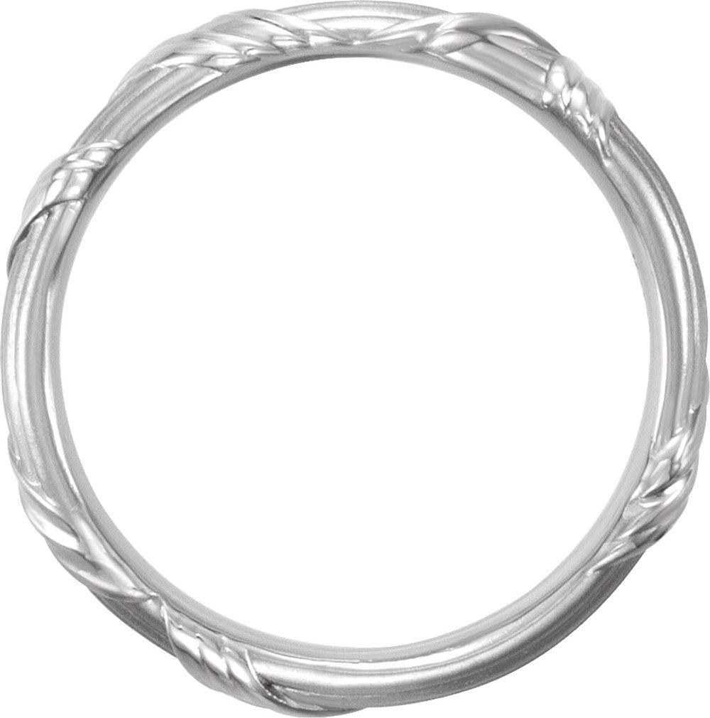 Platinum 6 mm Sculptural Band Size 10.5